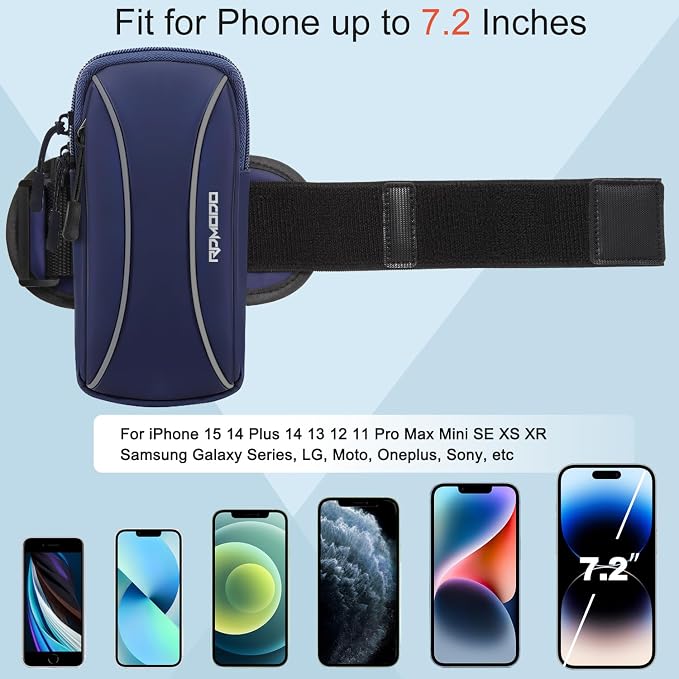 Phone Holder for Running with Crossbody Strap, Arm Band for Phone for Running for iPhone 15 14 Pro Max Samsung Under 7.2 Inch, Water Resistance Cell Phone Holder for Walking Jogging Women Men