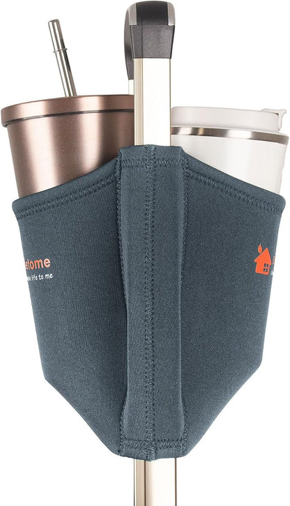 simpletome Luggage Travel Cup Holder Hands-Free Drink Caddy Attachment Drinks Carrier for Drink Beverages Coffee Mugs (Grey)