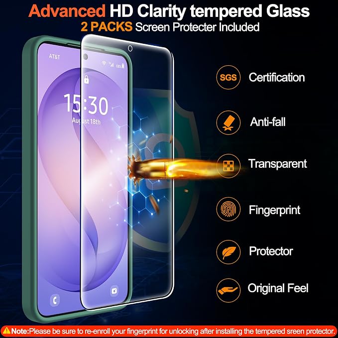 MOZOTER for Samsung Galaxy S26 Plus Case with Magnetic,[Compatible with MagSafe][12Ft Military Dropproof][2*Screen Protector] Translucent Anti-Slip Back Slim Shockproof Case for S26 Plus-Green