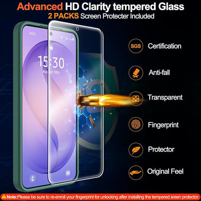 MOZOTER for Samsung Galaxy S26 Plus Case with Magnetic,[Compatible with MagSafe][12Ft Military Dropproof][2*Screen Protector] Translucent Anti-Slip Back Slim Shockproof Case for S26 Plus-Green