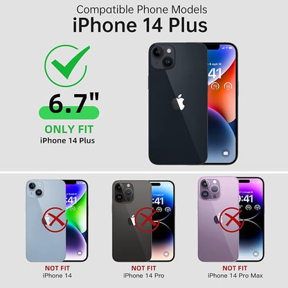 Beasyjoy for iPhone 14 Plus Case, IP68 Waterproof Metal Heavy Duty Defender Case with Built-in Screen Protector, Military Grade Full Body Protective Defender Shockproof Rugged Cover 6.7 Inch, Red