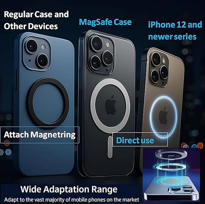 360° Adjustable Vacuum Magnetic Phone Holder, Airgrip - Magnetic Vacuum Phone Holder for Car, Vacuum Suction Magnetic Mount, Gym/Truck/Boat/Shower for iPhone & Android with Radiation Protector Sticker