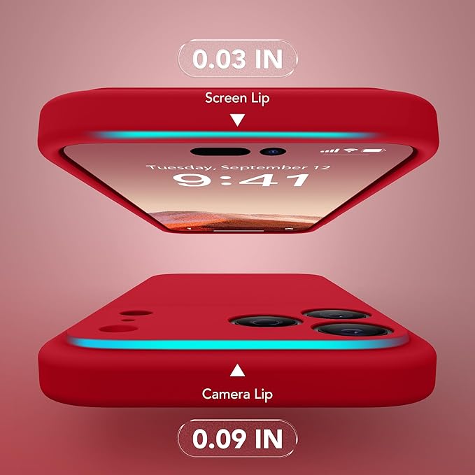 Magnetic for iPhone 17 Pro Max Case, Compatible with MagSafe, [Full Camera Protection][Screen Protector] Silicone Shockproof Protective Phone Case for iPhone 17 Pro Max 6.9", Deep Red