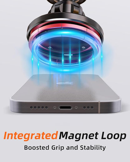 Dual Magnetic Phone Holder for Gym – 360° Rotating Gym Phone Mount Holder for MagSafe, Strong Magnets Cell Phone Holder Compatible with iPhone 16/15/14/13/12 Series Hands-Free Videos(921001)