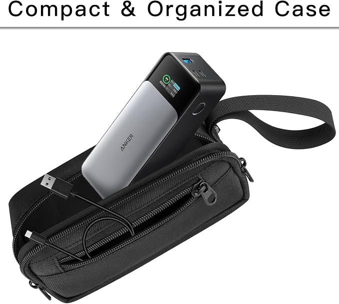 Travel Case Compatible with Anker 737 Power Bank (PowerCore 24K) 3-Port Portable Charger, Storage Bag Pouch for Anker 737 24,000mAh Power Bank - Case Only (Black)