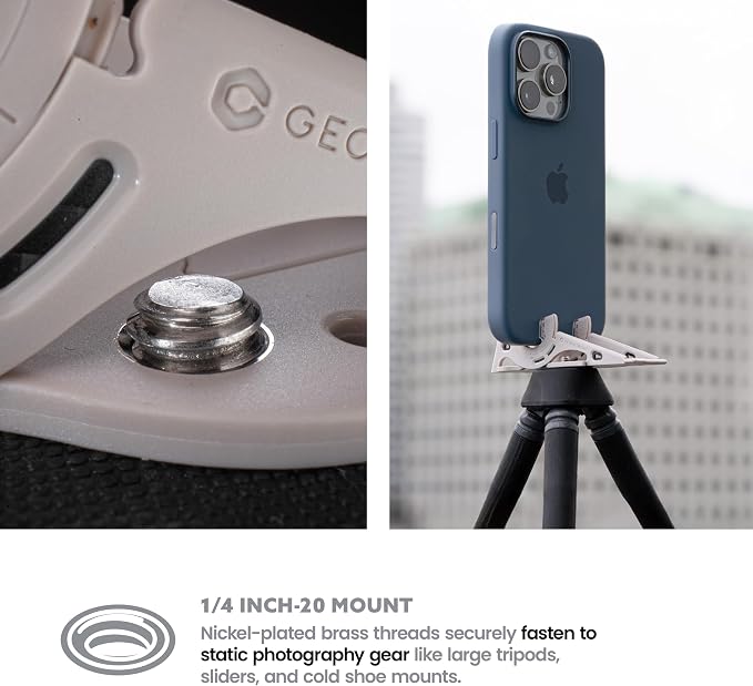 GEOMETRICAL Pocket Tripod PROv2 - Card-Size Stand, for iPhone, Oyster Grey Universal Kit