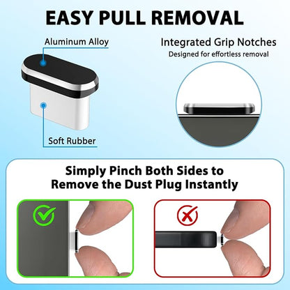 USB C Dust Plug Cover for Charging Port, Type C Cleaning Kit & Speaker Cap Cleaner, Phone Accessories Compatible with iPhone 15/16/Plus/Pro/Pro Max and iPhone 17 Only (Not 17 Pro/Max)