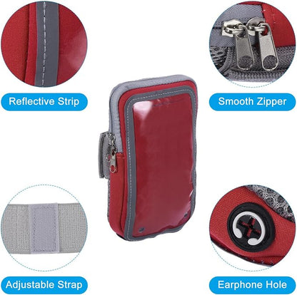 PATIKIL Phone Arm Bands for Running, Running Phone Holder Carrier Armband Cell Phone Holder for Runners, Red