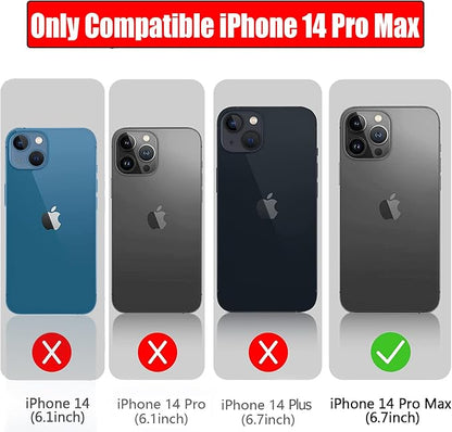 Battery Case for iPhone 14 Pro Max, 12000mAh High Capacity Smart Portable Charger Case Rechargeable Battery Pack Charging Case with Wireless Charging Compatible with iPhone 14 Pro Max (6.7 inch)-Black