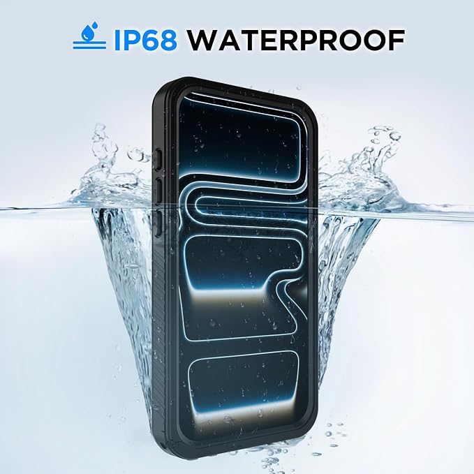 Lanenas for iPhone 17 Pro Max Case Waterproof Case with Built-in Screen Protector, Full Body Dustproof Shockproof Heavy Duty Tough Rugged Phone Protective Cover for iPhone 17 Pro Max 6.9inch Black