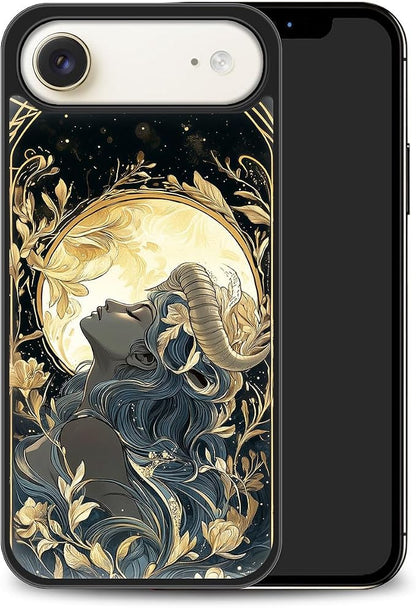 Constellation Series - Capricorn Designs Magnetic for iPhone 17 air Case, Tarot Style Model Glass Phone Cover, Compatible with Magsafe, Pocket-Friendly - fits iPhone 17 air Case for Women
