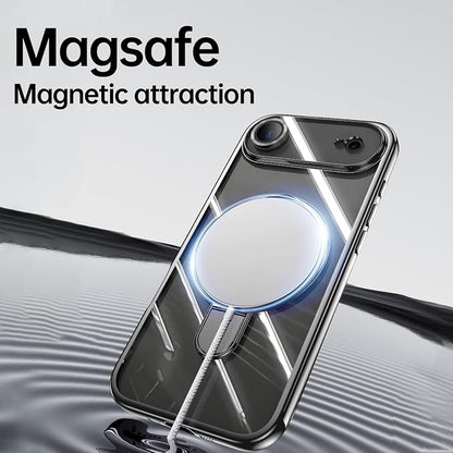 LXK Magnetic Invisible Stand for iPhone 17 Air Case 6.5" Compatible with MagSafe, Military-Grade Protection, with Camera Protector, Clear Scratch-Resistant Back Cover for iPhone 17 Air - Grey