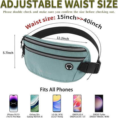 Slim Running Belt for Women Men Runners Fanny Packs With Phone Holder Hidden Pockets Exercise Waist Bag for Marathon Workout