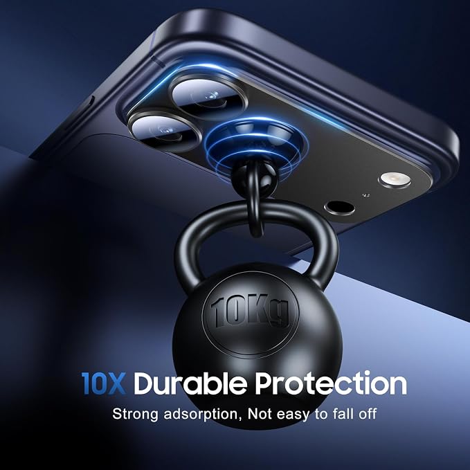 UniqueMe for 3 Pack iPhone 17 Pro Camera Lens Protector - [Drop Protection] [Case Friendly] 9H Tempered Glass Camera Cover Screen [Update New Version] - All Black