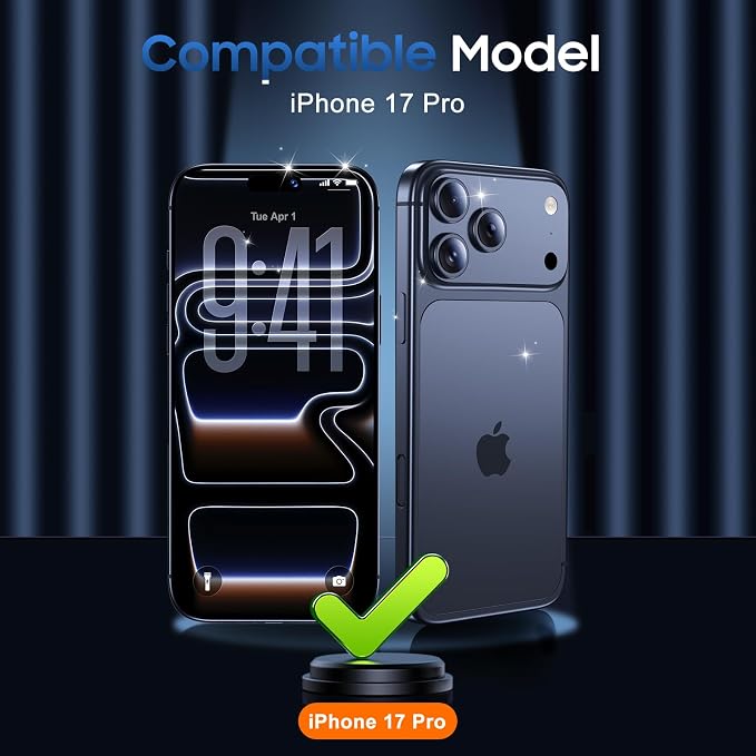 UniqueMe Compatible for 3 Pack iPhone 17 Pro Camera Lens Protector - [Drop Protection] [Case Friendly] 9H Tempered Glass Camera Cover Screen [Update New Version] - Grey