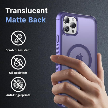 jaroco Magnetic for iPhone 11 Pro Max Case, [Compatible with MagSafe][Military Grade Drop Protection][Heavy Duty Protection][Non-Slip][Shockproof] 2-Layer Durable Bumper Phone Case 6.5''-Dark Purple
