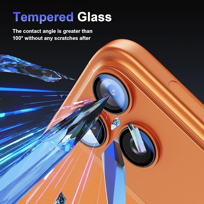 Camera Lens Protector for iPhone 17 pro max, [2026 Upgraded] Aluminum Alloy Frame with Sapphire AR+AF Glass, Military Grade, Anti-Scratch, Case Friendly, Orange