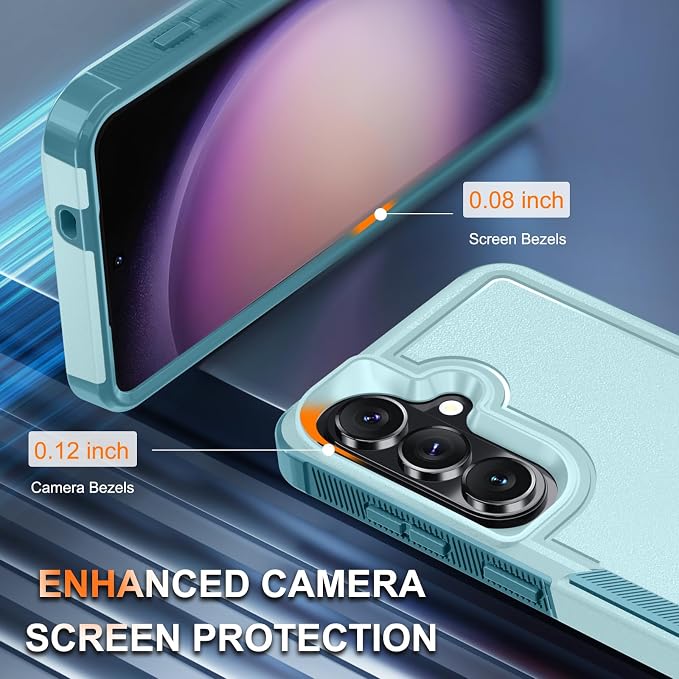 for Samsung Galaxy S26+ Plus Case with Screen Protector+Camera Lens Cover,Military Grade Heavy Duty Shockproof Phone Cover with Wrist Lanyard Strap for Samsung S26Plus,Mint Green