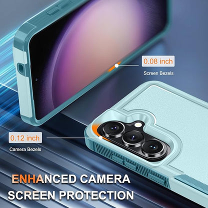 for Samsung Galaxy S26+ Plus Case with Screen Protector+Camera Lens Cover,Military Grade Heavy Duty Shockproof Phone Cover with Wrist Lanyard Strap for Samsung S26Plus,Mint Green