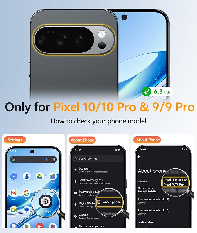 FNTCASE for Google Pixel 10 Pro Case: for Pixel 10 Case [Fit for Magsafe] Translucent Matte Cases with [Screen Protector] Military Grade Shockproof Protective Magnetic Phone Cover (6.3inch - Black)