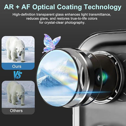 2 Pack Camera Lens Protector for iPhone 17 (6.3"), [AR+AF Coating] HD Clear Tempered Glass Lens Cover, 9H Hardness, Scratch Resistant, Anti-Fingerprint, Case Friendly, Easy Installation