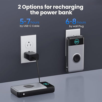 Portable Charger for iPhone, 40800mAh Power Bank with Built-in Cables & AC Wall Plug, All in One 5 Outputs USB C Fast Charging External Battery Pack for iPhone 17/16/15/14, Android, Travel Essential