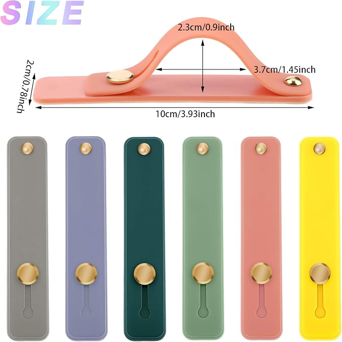 Weewooday 6 Pieces Phone Grip Holder Cell Phone Grip Strap Telescopic Finger Strap Stand Universal Finger Kickstand for Most Smartphones(Vibrant Colors)
