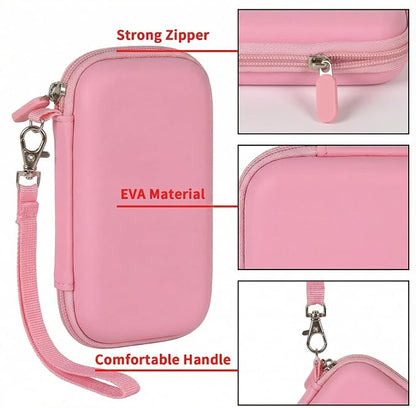 Case for Anker Magnetic Battery 10,000mAh Foldable Wireless Portable Charger, 633/622/621/321 5,000mAh Power Bank (MagGo) Holder, Storage for Baseus Power Delivery -Case Only (Pink, Medium)