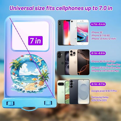 Personalized Initial Waterproof Phone Pouch Case - IPX8 Cellphone Dry Bag with Lanyard for iPhone 16/15/14/13/12 Pro Max (6.1–6.9"), Beach & Cruise Ship Essentials with Monogrammed Design (Blue, O)