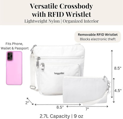 Baggallini Pocket Crossbody Bags for Women 8x8 Small Lightweight Durable Water-resistant Travel Purse W/Rfid