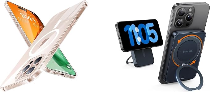 TORRAS Ostand 10,000mAh QI2 Magnetic Battery Pack with Stand & Magnetic Case — Buy Together to Save 15%