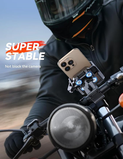JOYROOM Motorcycle Phone Mount Holder [Capture the Scenery Anytime][Dual Vibration Dampener] Electric Scooter Accessories Holder Handlebar for Electric Scooter/E-Bike/Stroller