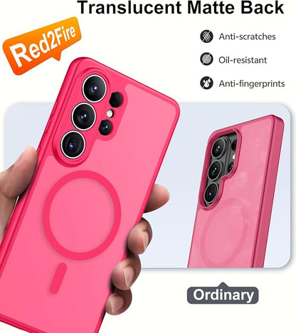 Red2Fire Magnetic for Samsung Galaxy S26 Ultra Case, [Compatible with MagSafe][12Ft Military Grade Protection][2*Screen Protector] Slim Translucent Anti-Slip Shockproof Case for Samsung S26 Ultra 6.9"