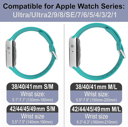 The LORD is my Shepherd Watch Band compatible with Apple Watch Laser Engraved iWatch Band Silicone 38mm 40mm 41mm 42mm 44mm 45mm 49mm Strap Jesus Psalm Christian God (42/44/45/49mm S/M, Lake Blue)