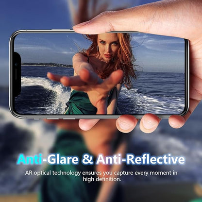 AFARER for iPhone 16 Pro/16 Pro Max Camera Lens Protector - HD Tempered Glass with Metal Ring,Scratch-Resistant & Shatterproof,Silver Titanium,1 Set