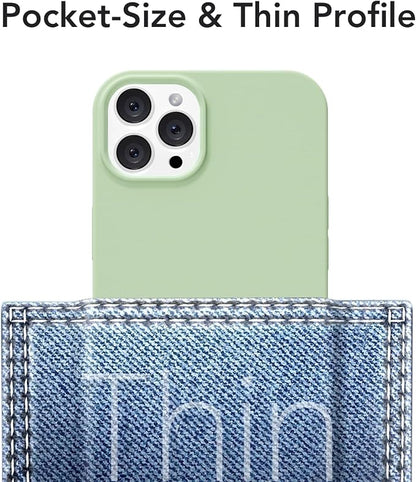 for iPhone 12/12 Pro Case Silicone Compatible with Magsafe Case, Ultra Slim Thin Magnetic Phone Cases Mag Safe, Cute Soft Rubber Gel Matte Plain Wireless Charging Cover for Women, Sage Green