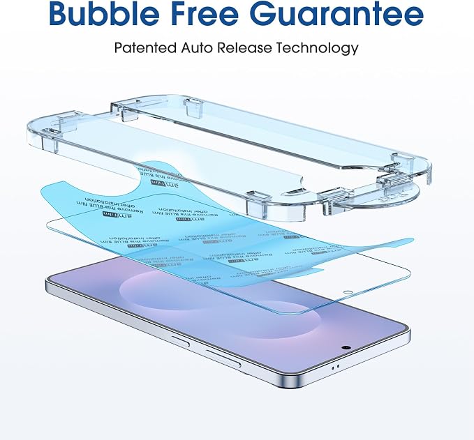 amFilm Auto-Alignment OneTouch for Samsung Galaxy S25 Edge 6.7" Screen Protector + Camera Lens Protector, Tempered Glass, 30 Seconds Installation, Bubble Free, Case Friendly, Anti-Scratch [2+2 Pack]