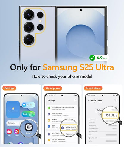 FNTCASE for Samsung Galaxy S25 Ultra Case, Compatible with Magsafe | Screen Protector, Full Camera Protection, Translucent Matte, 14FT Military Grade Drop Proof, Protective Phone Cover