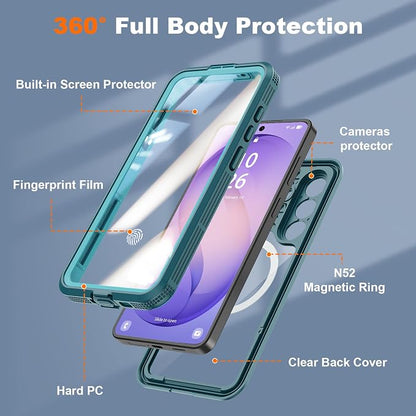 GOLDJU for Samsung Galaxy S26 Plus Case Waterproof, S26 Plus Case with Built-in Screen & Lens Protector, Shockproof Full Body Protection Phone Case, Compatible with MagSafe/Wireless Charging, Blue