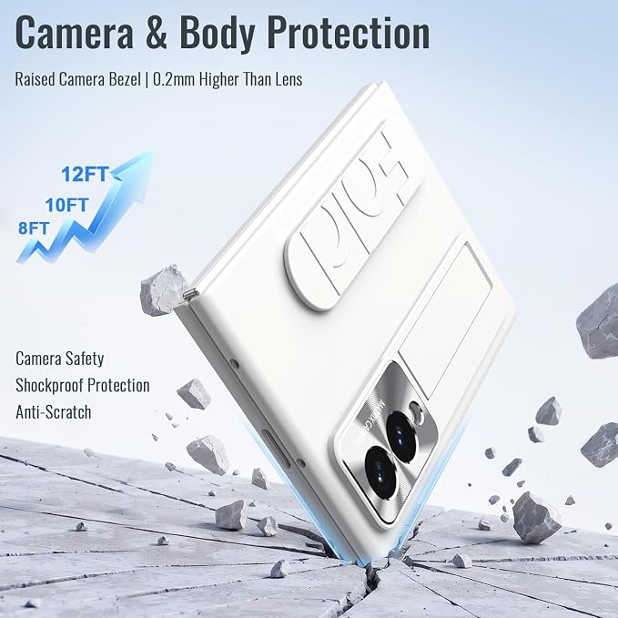 for Samsung Galaxy Z Fold 8 Case with Wristband Stand, Built-in Screen & Lens Protection Shockproof Full Body Drop Fall Protection.(White)