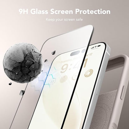 GONEZ Magnetic for iPhone 17 Pro Max Case, Compatible with MagSafe, [Screen Protector + Camera Lens Protector], Liquid Silicone Anti-Scratch Shockproof Protective Phone Case 6.9 inch, Stone