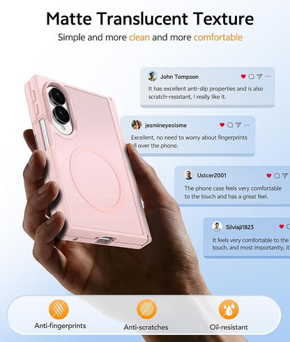 FNTCASE for Samsung Galaxy Z Fold 8 Case, Fit for Magsafe, Hinge Protection | Screen Protector, Translucent Matte Magnetic Back, 18FT Military Grade Drop Proof, Protective Phone Cover, Light Pink