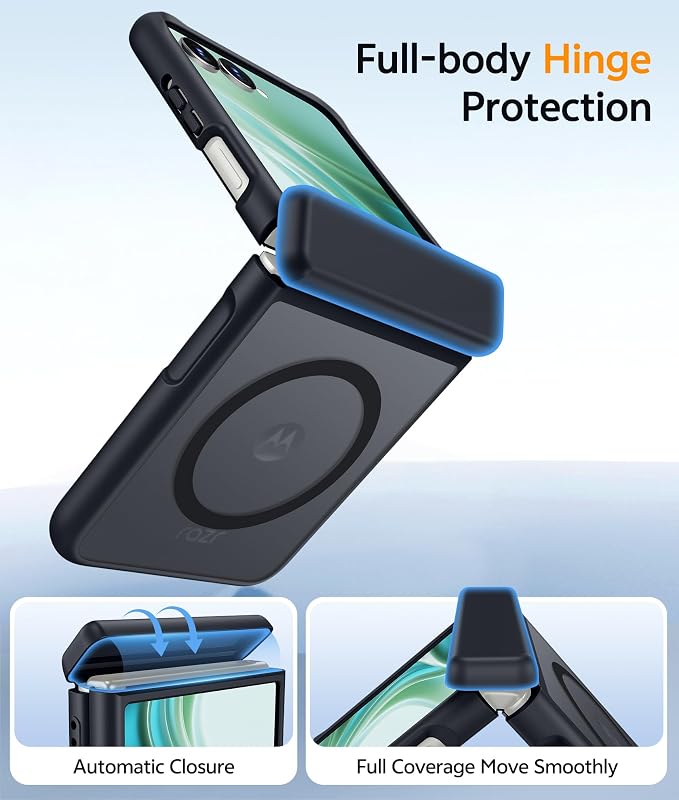 FNTCASE for Motorola Razr Ultra 2026/2025 Case, Fit for Magsafe, Black | Hinge Protection, Screen Protector, Magnetic Back,, 18FT Military Grade Drop Proof, Protective Phone Cover