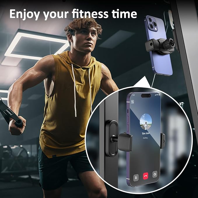 Magnetic Gym Phone Holder 360°Adjustable Magnetic Phone Holder Gym Magnet Phone Mount for Gym Compatible with 4.7-6.5" Smartphones