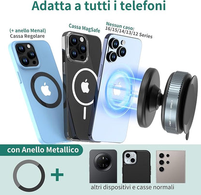 HomeMount Vacuum Magnetic Phone Holder Stand for Magsafe, 2025 Upgraded Suction Cup Phone Mount, 360° Adjustable Magnetic Phone Holder for iPhone 16/15/14/13/12, Gyms/Mirrors/Smooth Surface
