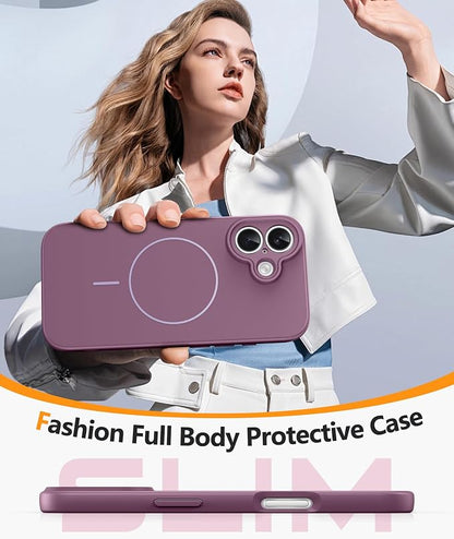 FNTCASE for iPhone 17 Case: [Compatible with Magsafe] Integrated Silicone Phone Cases with [Full Camera Protection] [Screen Protector] Military Grade Shockproof Protective Cover