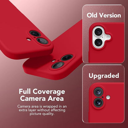 Magnetic for iPhone 16 Plus Case, Compatible with MagSafe, [Full Camera Protection][Screen Protector] Silicone Shockproof Protective Phone Case for iPhone 16 Plus 6.7", Red