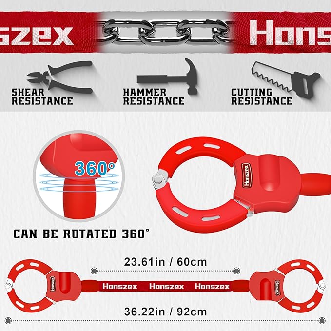 Scooter Lock, Scooter Locks Anti Theft, 36.22inch Colorful Electric Scooter Handcuff Lock, Bike Locks High Security with Key, Accessories for E Scooter, E Bike