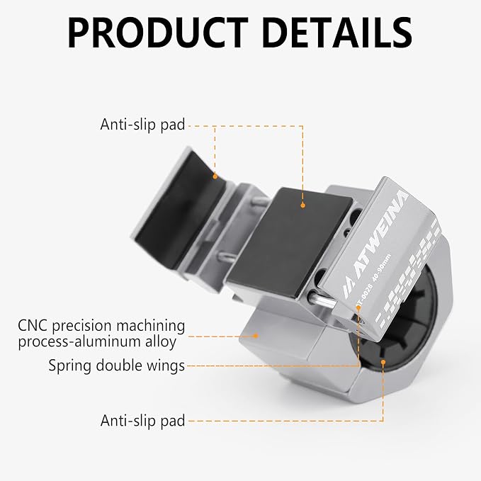 Bike Phone Holder, Motorcycle Phone Mount, Aluminum Alloy Bicycle Handlebar Cell Phone Stand, 360°Rotate Ebike Scooter Phone Clamp Clip, Suitable for 4.5-7.0" Smartphones (Silver)