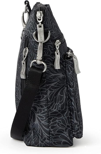 Baggallini Modern Pocket Crossbody Bag for Women, 8.5"x8.5" Handbag Purse with RFID, Lightweight Water-Resistant